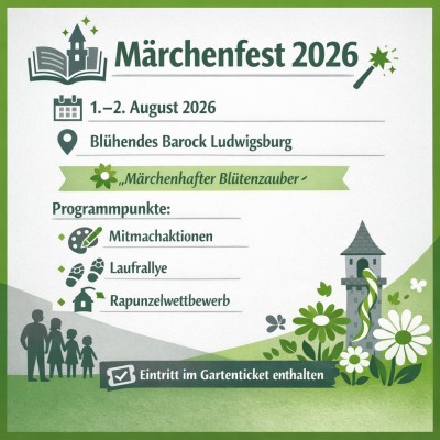 Märchenfest 2026 am 1. und 2. August im Blühenden Barock